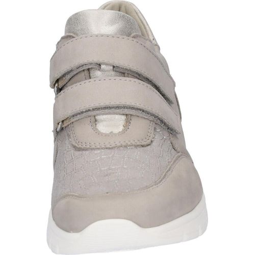 Damen Slipper / Klettschuh stein/silber von WALDLÄUFER aus Leder von Größe 37 bis 42
