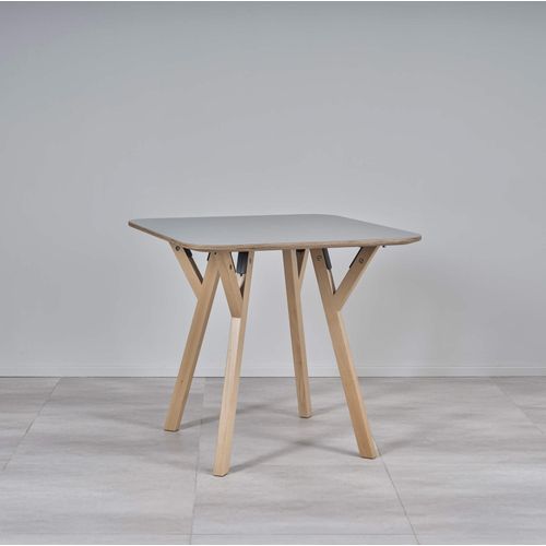 Tisch Holz Esszimmertisch Esstisch Küchentisch Eckig Quadratisch 80x80 SYLVAIN : Grau