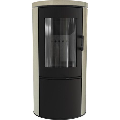 Kaminofen aus Stahl KRATKI AB S/DR ECO 5,5 kW Ø 150 Dekorative Fassadenverkleidung creme Schwarz thermotec