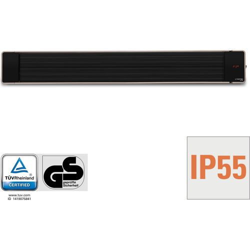 TROTEC Dunkelheizstrahler IRD 2400 Schwarzstrahler, Wärmestrahler, Terrassenstrahler, Balkonheizer, Fernbedienung, IP55, 2.400 W