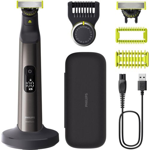 Philips | Haarschneider für Gesicht und Körper | QP6652/61 OneBlade Pro 360 | Kabellos | Nass & Trocken | Anzahl der Längenschritte 20 | Grau/Schwarz