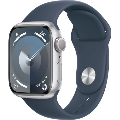 Apple Watch Series 9 GPS 41mm Silber Sportband - M/L