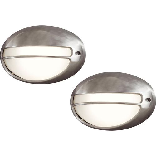 2Stk Konstsmide dimmbare Außenwandleuchte TORINO oval, Außenbeleuchtung modern