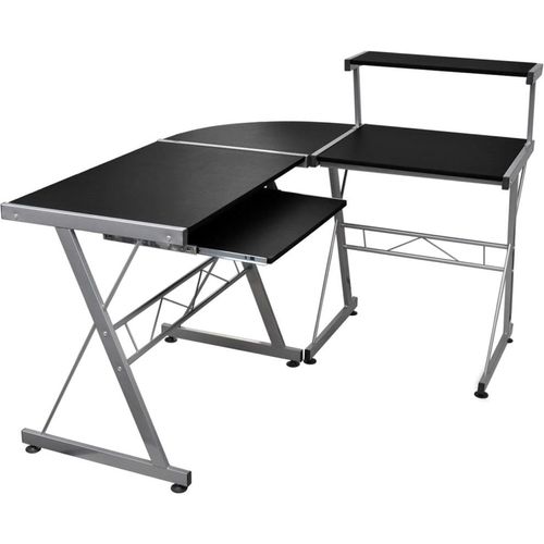 vidaXL Eck Computertisch Schwarz 132x112x99 cm Holzwerkstoff - Computertisch - Computertische - Gaming Tisch - Eckschreibtisch