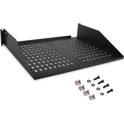 Pyle Netzwerkschrank 19 Zoll- Serverschrank, Wandhalterung 2U, Fachboden, Rack Boden, Belüftete Patchpanel- und Netzwerkgeräte Ablage, PC Halterung