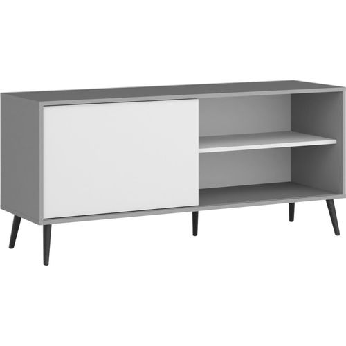 TV-Ständer HUKON - grau / weiß