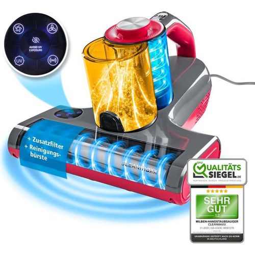 CLEANmaxx Milben-Handstaubsauger mit UV-C-Licht450W grau/rot