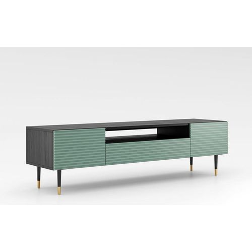 TV-Ständer mit Schublade MILIONA 2 - Pistaziengrün / Grau