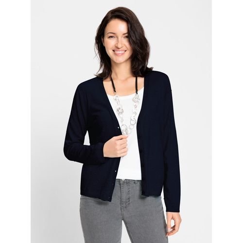 Strickjacke INSPIRATIONEN, Damen, Gr. 36, blau (marine), 50% Viskose, 25% Polyester, 25% Polyamid, unifarben, Strickjacken
