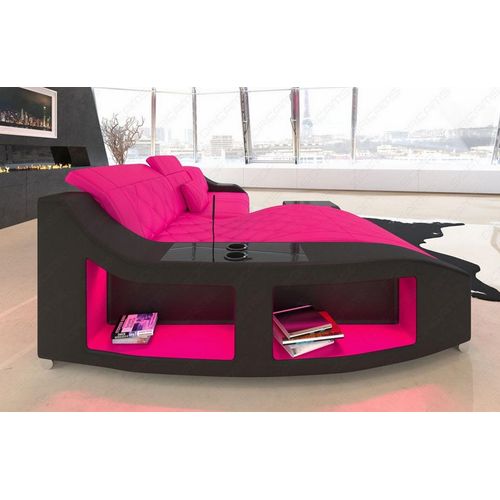 Ecksofa Swing Ledersofa in Kunst-Echtleder Mix