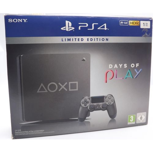 Sony PlayStation 4 Konsole Slim 1 TB - Days of Play - Limited Edition - Schwarz + 1 Orig. Controller PS4 in