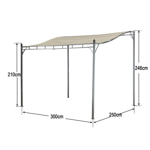 Gartenpavillon Lagos 3 x 2,5m Pergola Sonnnenschutz Beschattung UV Pavillion Terrasse Garten