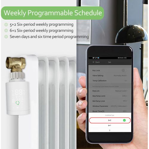 10X Tuya ZIGBEE3.0 Smart Heizkörperthermostat Thermostatventil Programmierbares Heizkoerperventil APP-Steuerung Sprachsteuerung Kompatibel mit Alexa Fensteroeffnungserkennung