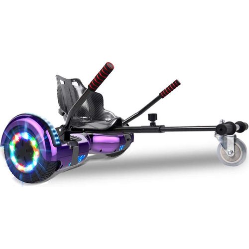 6,5 Zoll Hoverboard mit Hoverkart Go-Kart Scooter Board Elektro Scooter Smart Scooter Self Balance Board - Bluetooth - LED - EU Sicherheitsstandards + Hoverkart