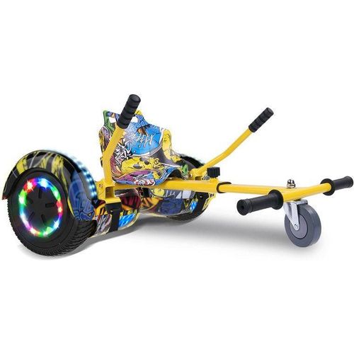6,5 Zoll Hoverboard mit Hoverkart Go-Kart Scooter Board Elektro Scooter Smart Scooter Self Balance Board - Bluetooth - LED - EU Sicherheitsstandards + Hoverkart