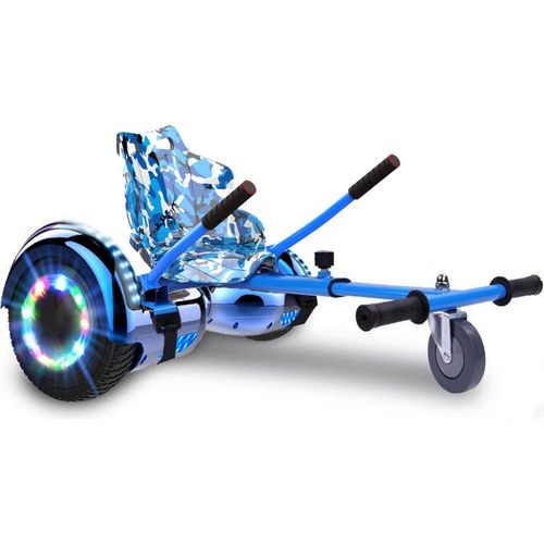 6,5 Zoll Hoverboard mit Hoverkart Go-Kart Scooter Board Elektro Scooter Smart Scooter Self Balance Board - Bluetooth - LED - EU Sicherheitsstandards + Hoverkart
