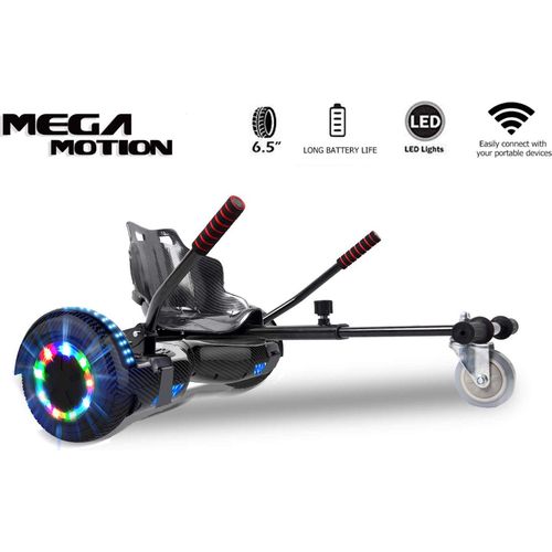 Hoverboard mit HoverKart Go-kart Elektro Scooter Self Balancing Scooter 6.5” Segway Geschenk für Kinder und Erwachsene Bluetooth-Lautsprecher LED-Leuchten 700W