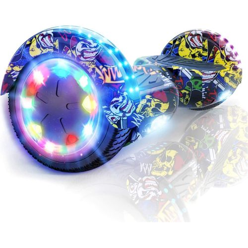 6,5 Zoll Hoverboard,Bluetooth Hover Board 700W Motor mit LED-Blitzrädern,Elektroscooter für Erwachsene,Elektro Skateboard Self Balance Scooter