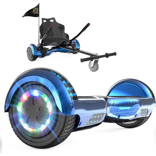 Hoverboards mit Sitz, Hoverboards mit Hoverkart, Go Kart 6,5 Zoll, Hoverboards mit schönen LED-Leuchten, Hoverboards mit Bluetooth-Lautsprecher, Geschenk für Kinder