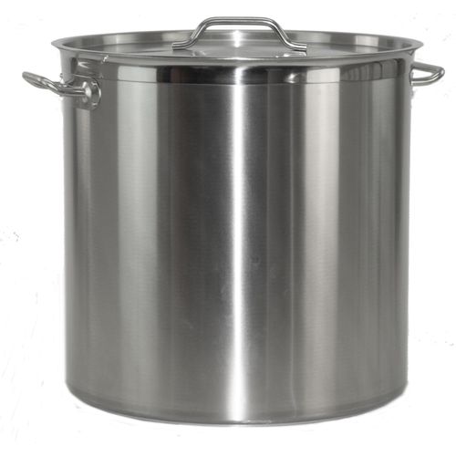 Kochtopf aus Edelstahl mit Randverstärkung und Deckel Ø50cm H50cm 98,1Liter