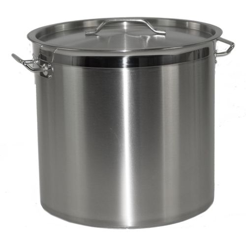 Kochtopf aus Edelstahl mit Randverstärkung und Deckel Ø36cm H36cm 36,6Liter