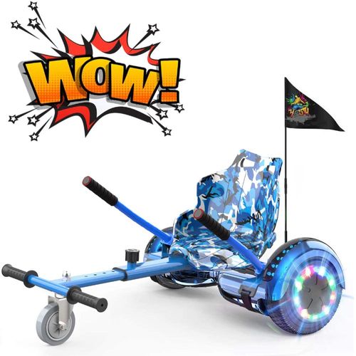 Hoverboard und Hoverkart Self-Balancing Scooter mit Sitz 6,5 Zoll Elektroroller Bluetooth Roller und LED Leutchten für Kinder