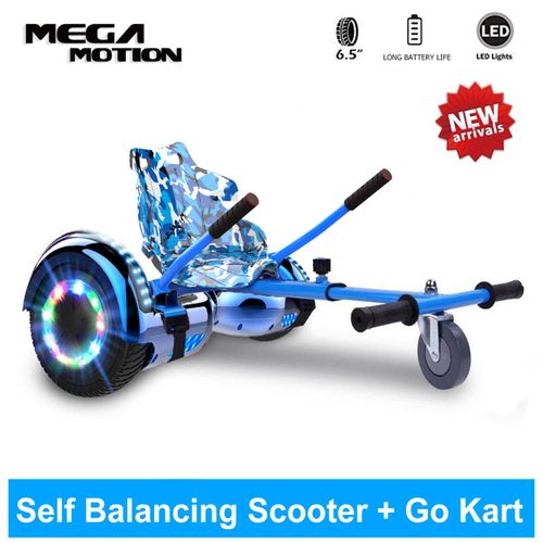 Hoverboard mit sitz hoverkart GO-Kart, 6,5 Zoll ,Bluetooth Hover Board 700W Motor mit LED-Blitzrädern,Elektroscooter für Erwachsene,Elektro Skateboard Self Balance Scooter