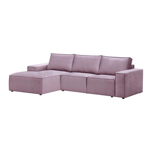 SLF24 - Linksseitiges Ecksofa Charles - Fancy 63 - Dunkelrosa