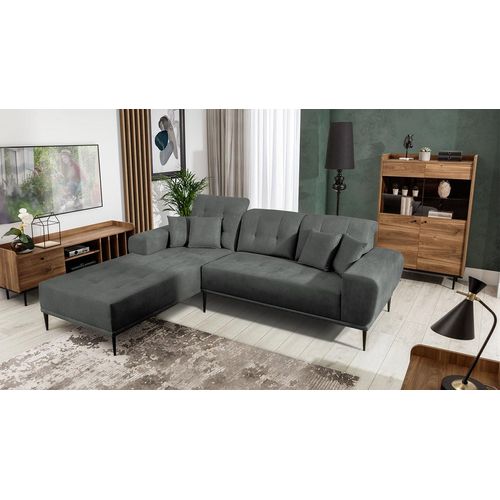 MIRJAN24 Ecksofa Rapallo, Stilvoll Polstermöbel, Modernes Eckcouch, Polstersofa vom Hersteller (Farbe: Tiffany 19, Seite: Links)