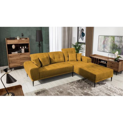 MIRJAN24 Ecksofa Rapallo, Stilvoll Polstermöbel, Modernes Eckcouch, Polstersofa vom Hersteller (Farbe: Tiffany 8, Seite: Rechts)