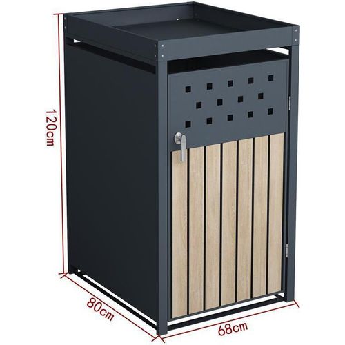 Mülltonnenbox Müllbox Mülltonnenverkleidung 2 Türen Box Pflanzdach Anthrazit