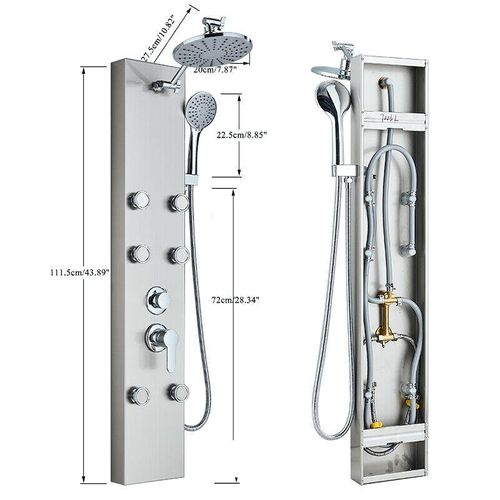Edelstahl Duschpaneel Mischbatterie Regendusche Duschset Duscharmatur Duschsäule