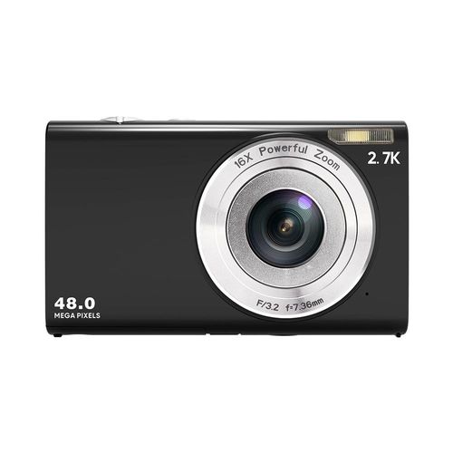 INF Digitalkamera 48 MP, 2,7 K FHD, 16-facher Digitalzoom, Webcam, Autofokus Schwarz