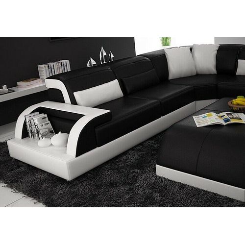 Ecksofa Schwarz Garnitur 325 x 396 x 195 cm JVmoebel