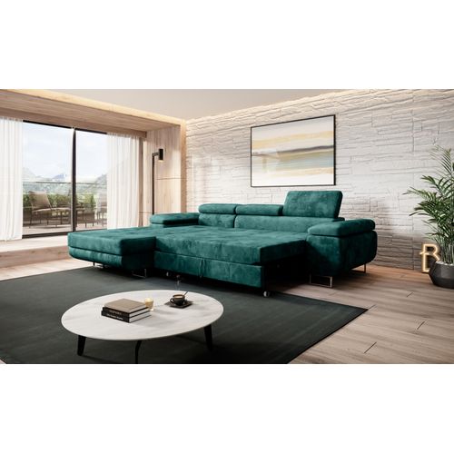 MODERNO Ecksofa mit Schlaffunktion Monolith Velours 72x279x205cm 