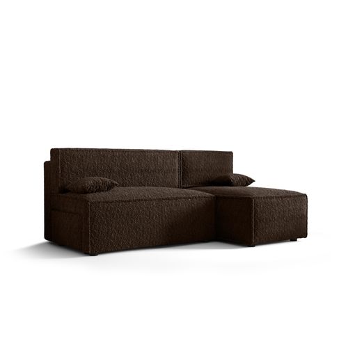 Ecksofa Alvito, Farbe: Braun. Material: Bouclé. A: B: 212 cm,H: 85 cm, T: 105 cm, Eckcouch, Schlafcouch, Sofa bed, Schlafsofa