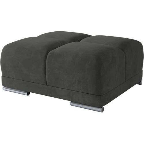 Set Velvet Ecksofa in L-Form 289 x 189 cm + Polsterhocker, Sofa mit Schlaffunktion, Fußhocker, Schlafsofa mit Bettkasten, Sitzpouf Farbe: Darkgrau