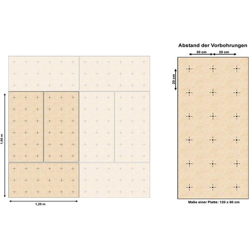 Kletterwand Outdoor mit bunten Klettersteinen und Montagematerial für Kinder und Erwachsene Größe: 3 Platten (2,04 m²)