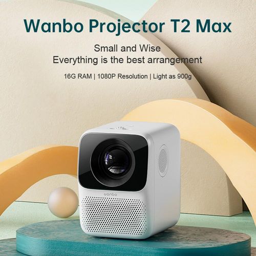 Globale Version Wanbo Smart Projector T2 MAX LCD-Projektor 1080P Vertikale Keystone-Korrektur HDM-Schnittstelle USB-Anschluss Tragbarer Mini-Heimkino-Projektor