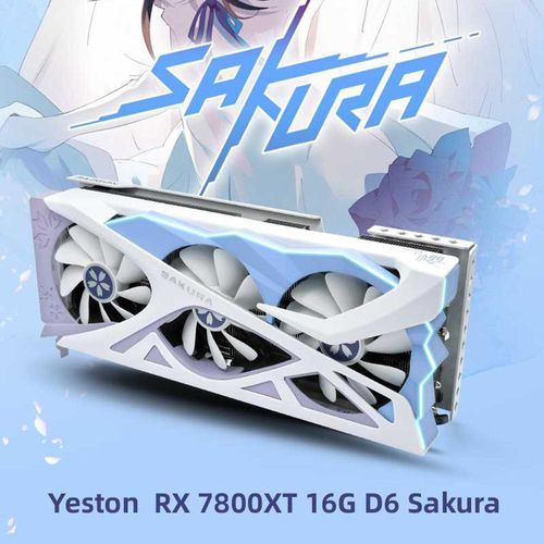 Yeston RX7800XT-16G GDDR6 Grafikkarte fuer Gaming-PC Leistungsstarkes Kuehlsystem RGB-Lichteffekte Hohe Kernfrequenz Multi-Interface-Unterstuetzung Hochtemperaturbestaendige Feststoffkondensatoren Computergrafikkarten