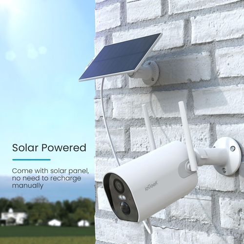 2stk 2K 3MP Überwachungskamera Aussen solarKabellos kamera akku mit farbige 15m NachtsichtPIR BewegungsmelderSirene und Lichtalarm, Cloud/SD,IP65
