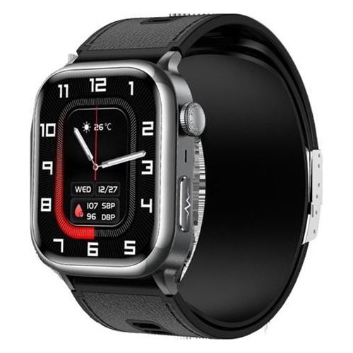 INF Gesundheitsüberwachung Smartwatch mit EKG, Blutdruck und NFC Schwarz
