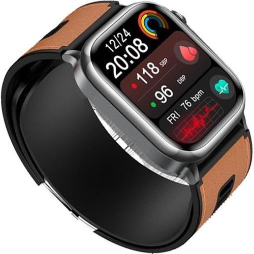 INF Gesundheitsüberwachung Smartwatch mit EKG, Blutdruck und NFC Braun