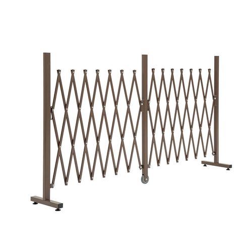 Scherengitter Ausziehbar Absperrgitter Aluminiumzaun für Garten 52-405cm Braun