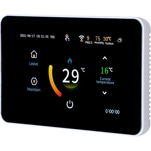 WiFi Smart Thermostat Programmierbares Thermostat 5+2/ 6+1/ 7 Tage Zeitplan APP Fernbedienung Sprachsteuerung /H PM2.5 Luftfeuchtigkeit Wetteranzeige