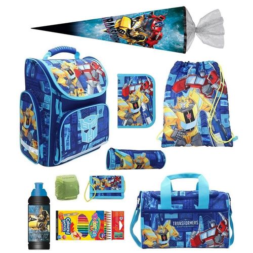 TRANSFORMERS Schulranzen für Jungen und Mädchen 10-teilig mit Sporttasche und Schultüte