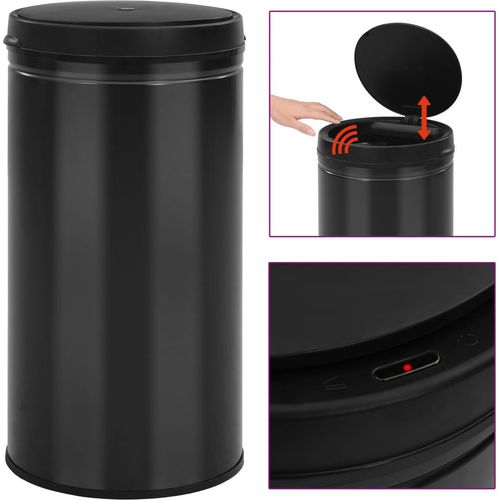 Automatischer Sensor-Mülleimer 60 L Kohlenstoffstahl Schwarz