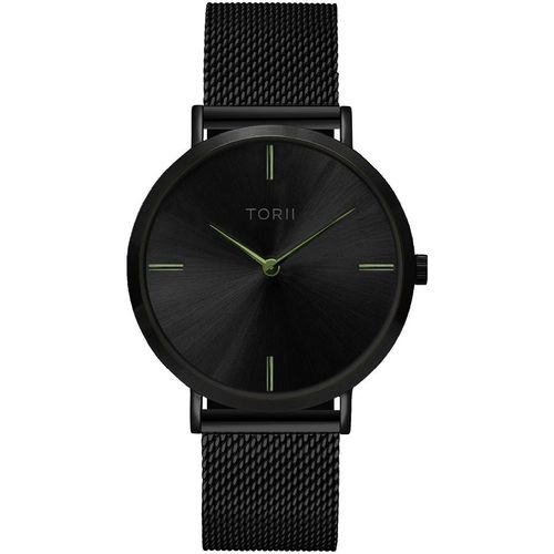 Damen- und Herrenuhr TORII B38BM.BF in klassischem Schwarz und Fashion-Stil.