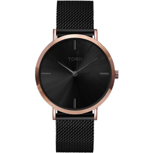Damen- und Herrenuhr TORII R38BM.BA in klassischem Schwarz.