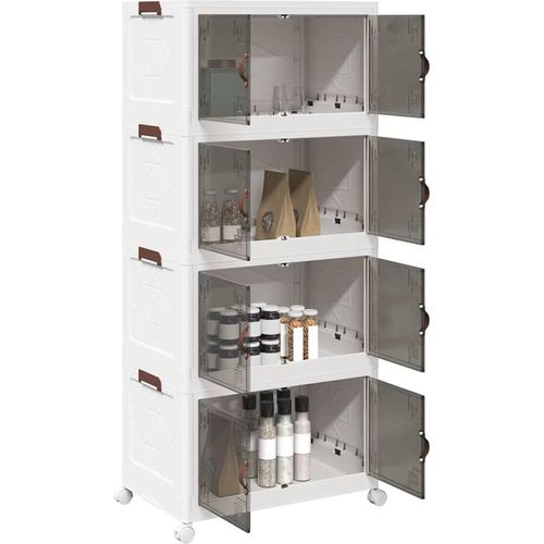 Aufbewahrungsbox mit Rädern Stapelbar 4-stöckig 75L